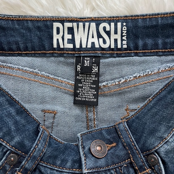 Rewash Brand Frayed High-Waisted Blue Jean Mini Skirt Size Medium - Picture 10 of 14